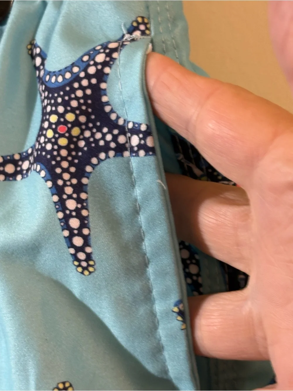 Spicy Tuna Mens Swim Trunks large blue starfish Tropical Beach Summer Casual